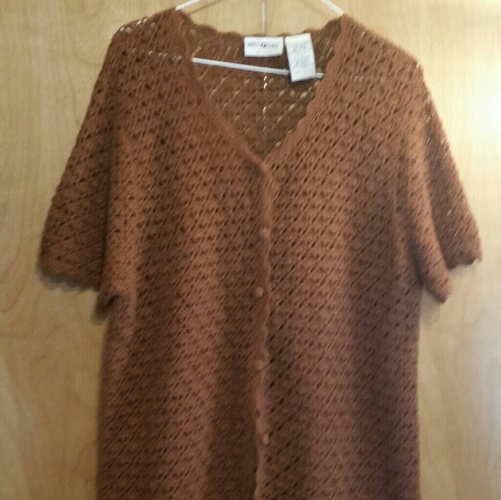Brown cardigan sweater